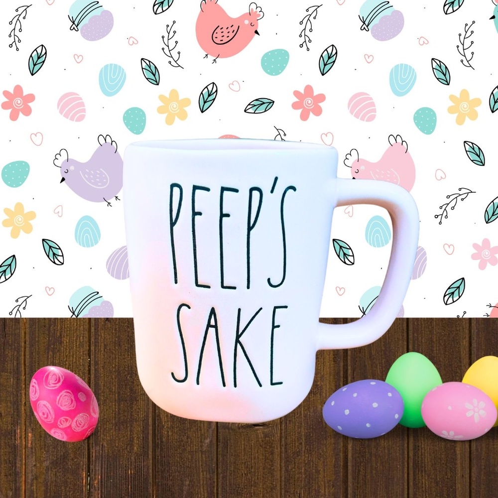 Rae Dunn “Peep’s Sake” Coffee Cup Mug, Magenta Collection, Easter Spring Mug